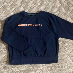Under Armour Dark Blue Sweatshirt with Peach Logo Womens